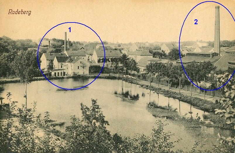 Ansichtskarte um 1915 mit Markierungen