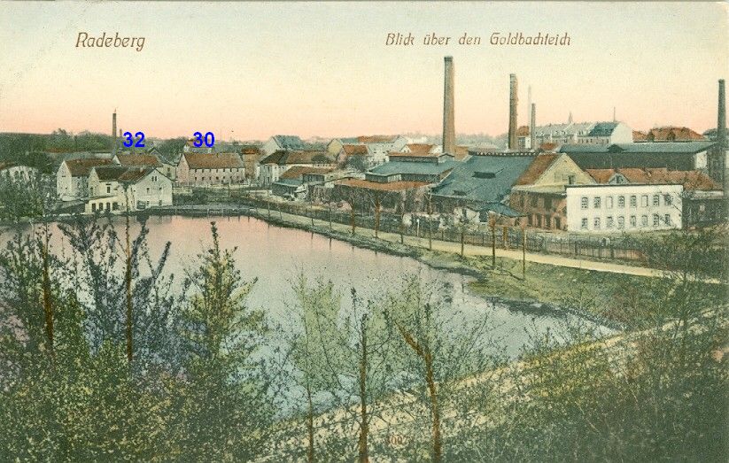 Ansichtskarte um 1910 mit Markierungen