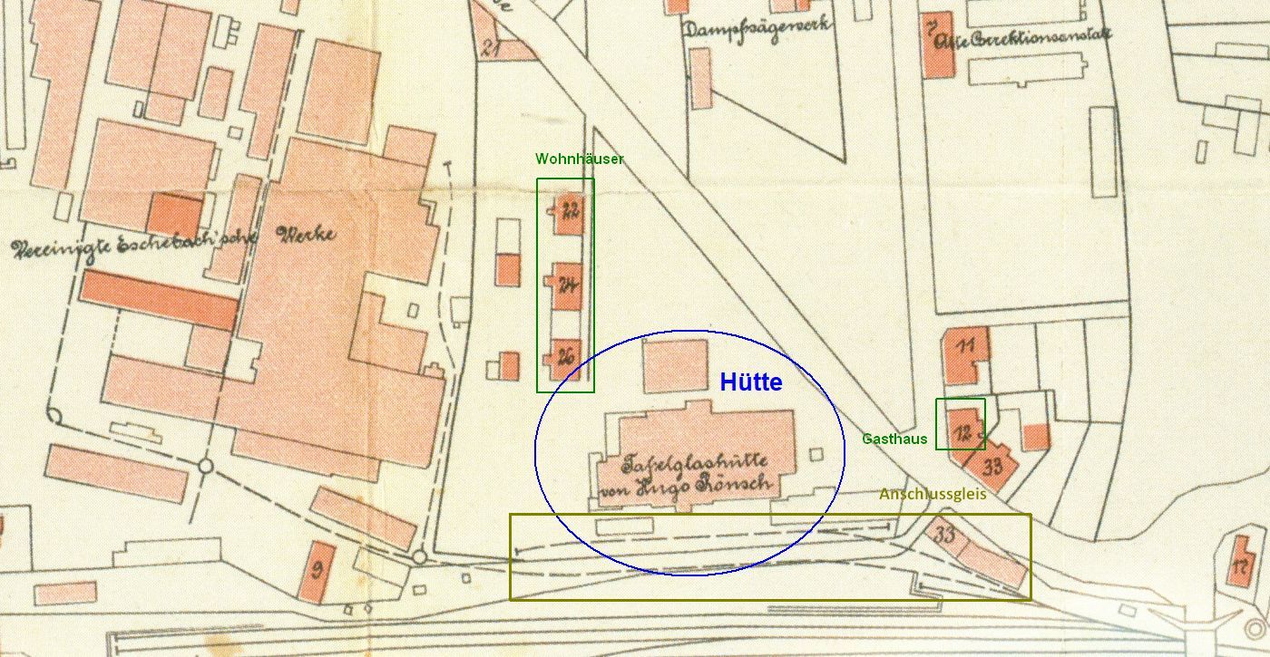 Stadtplan 1905 mit Markierungen