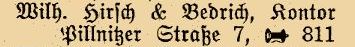 Adressbucheintrag 1927